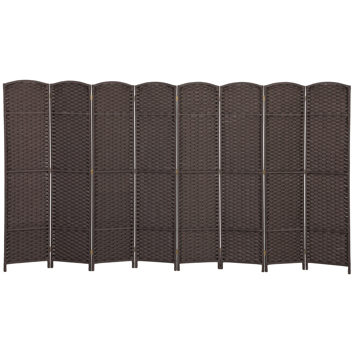 HOMCOM Folding Room Divider Screen 8 Panel 5.6 ' Tall Privacy Screen Freestanding Room Partition for Home Office, Brown