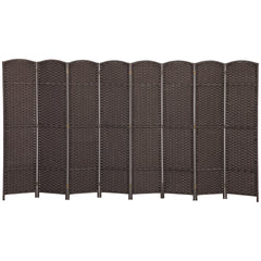 HOMCOM Folding Room Divider Screen 8 Panel 5.6 ' Tall Privacy Screen Freestanding Room Partition for Home Office, Brown