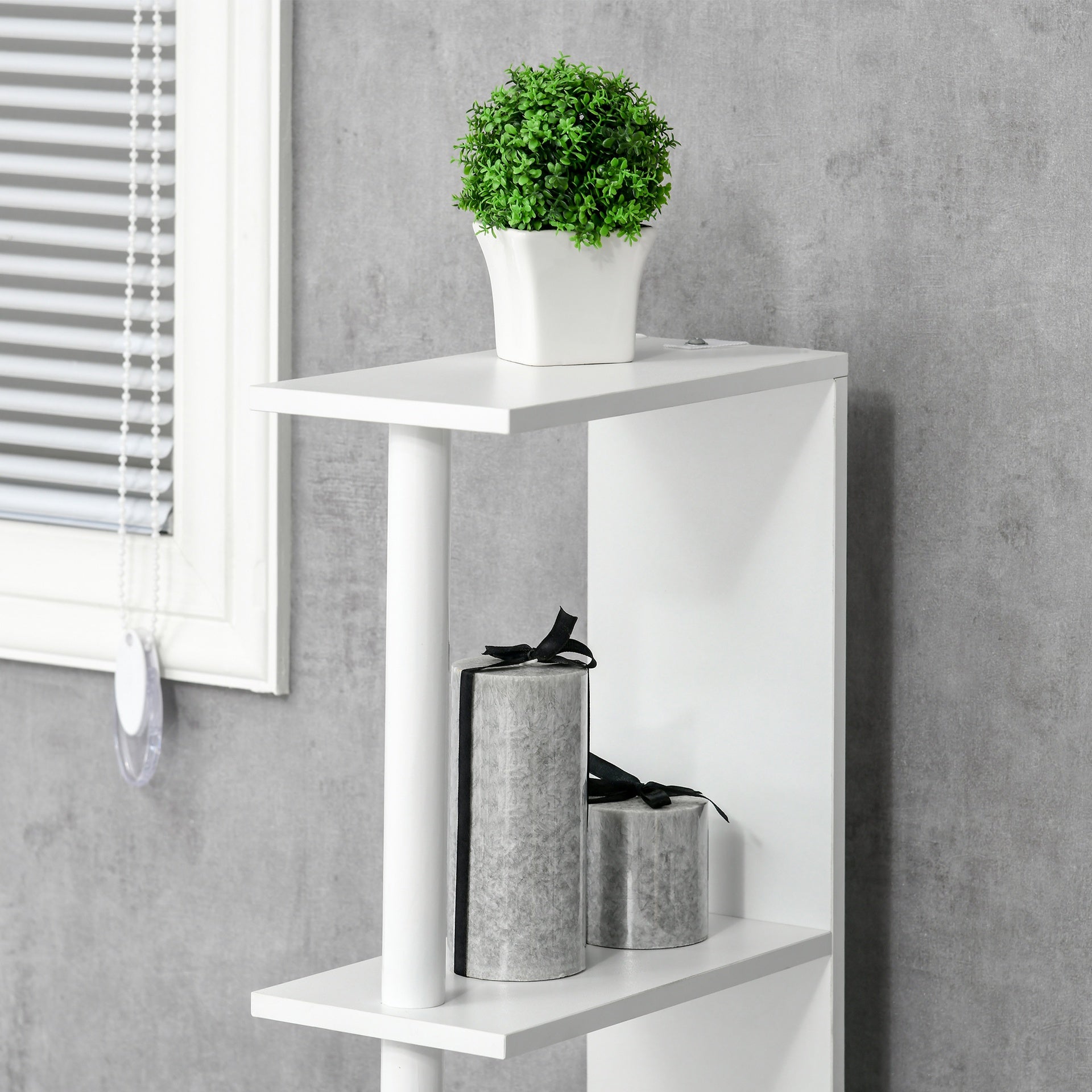 kleankin Bathroom Storage Cabinet with Open Shelves, White