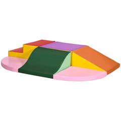 Qaba 6-Pieces Foam Climbing Blocks for Toddlers 1-3 Years, Soft Play Set for Climb and Crawl, Assorted