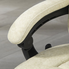 Vinsetto Massage Office Chair, Heated Reclining Computer Chair with Adjustable Height and Footrest, Beige