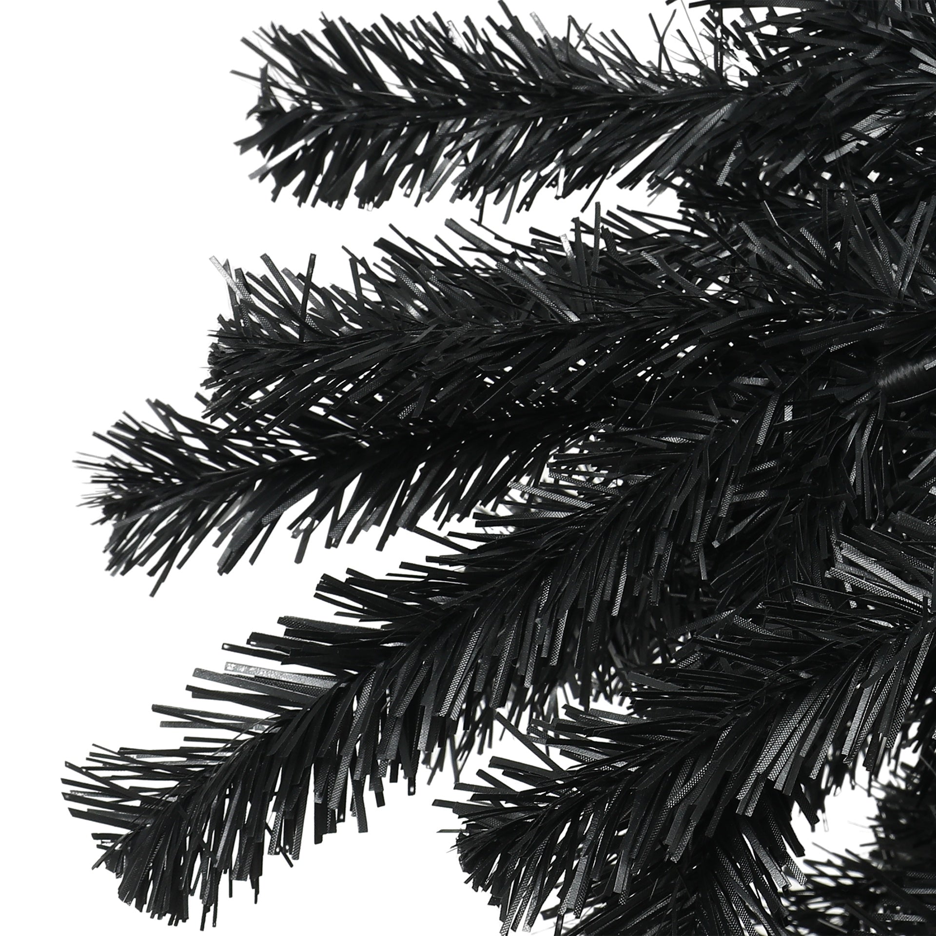 HOMCOM 7.5ft Unlit Artificial Black Christmas Tree, Holiday Decor with 1346 Branch Tips, Auto Open and Steel Base