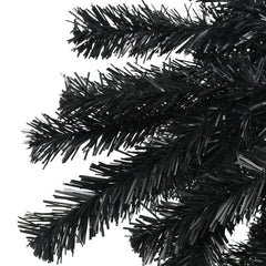HOMCOM 7.5ft Unlit Artificial Black Christmas Tree, Holiday Decor with 1346 Branch Tips, Auto Open and Steel Base