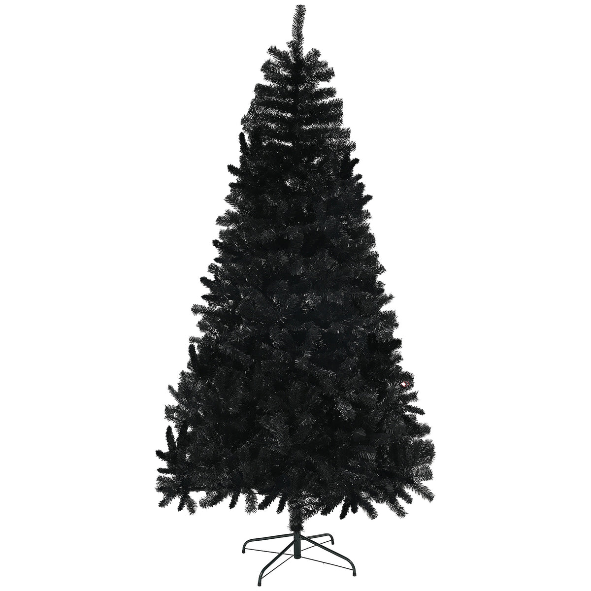 HOMCOM 7.5ft Unlit Artificial Black Christmas Tree, Holiday Decor with 1346 Branch Tips, Auto Open and Steel Base