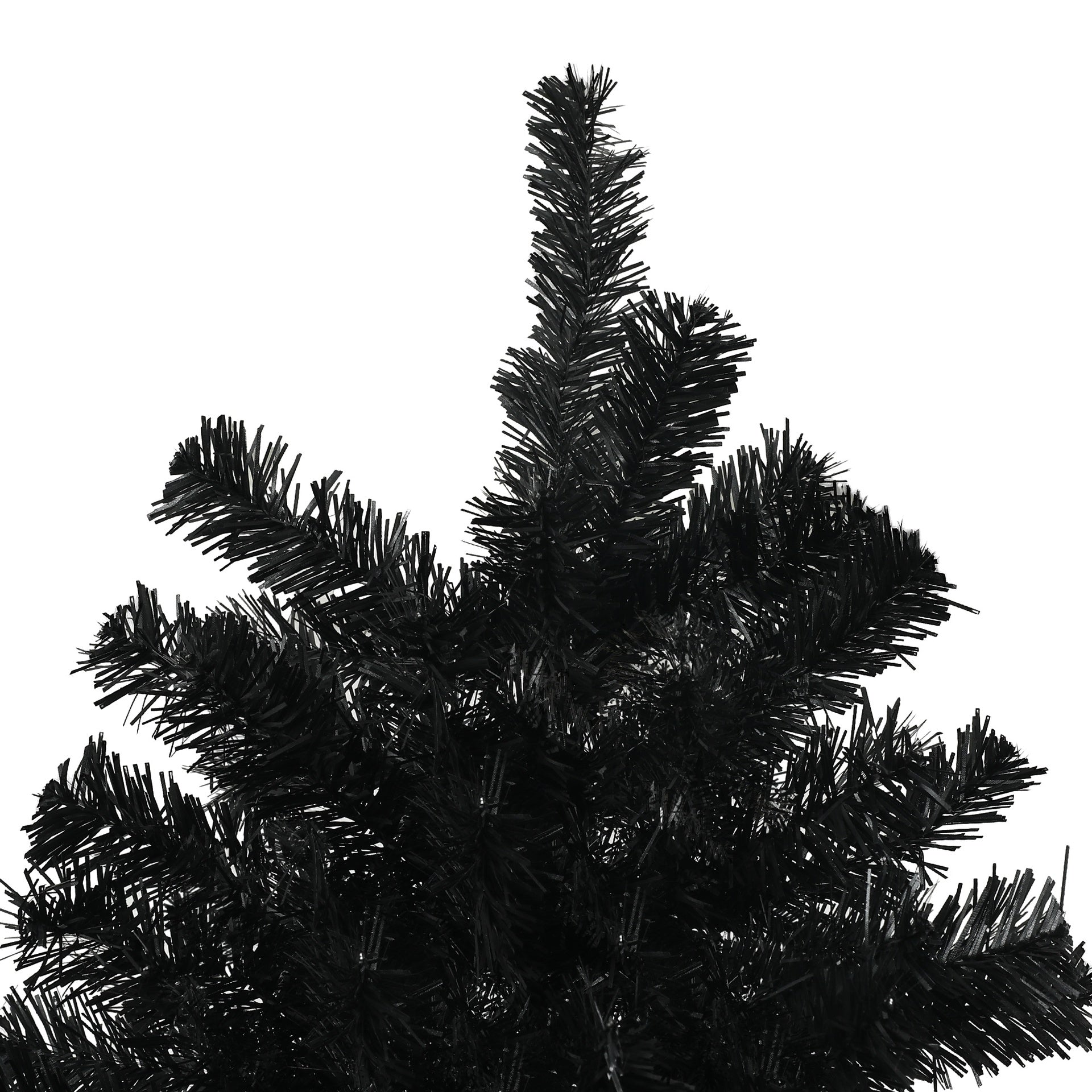 HOMCOM 7.5ft Unlit Artificial Black Christmas Tree, Holiday Decor with 1346 Branch Tips, Auto Open and Steel Base