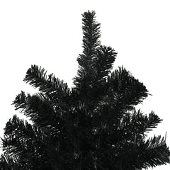 HOMCOM 7.5ft Unlit Artificial Black Christmas Tree, Holiday Decor with 1346 Branch Tips, Auto Open and Steel Base