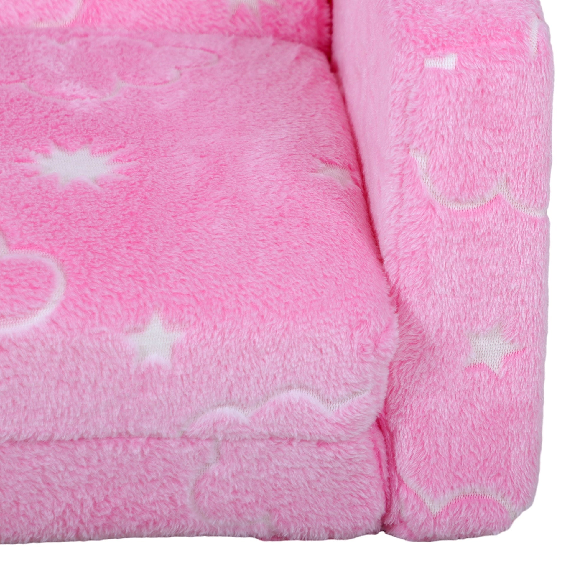 Qaba Couch with Glow in the Dark Cloud Pattern, Washable Cover, Pink