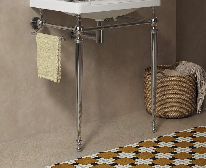 VICI 28" Freestanding Bathroom Console Iron Leg, NO Basin and Faucet, Chrome
