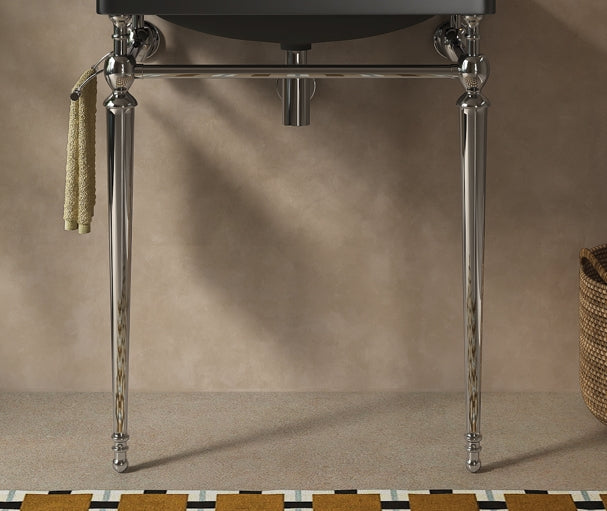 VICI 28" Freestanding Bathroom Console Iron Leg, NO Basin and Faucet, Chrome