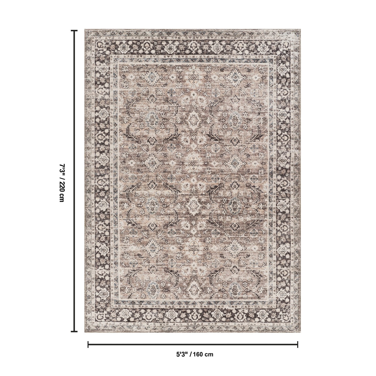 Majestic GC_RYL1004 Brown 5 ft. 3 in. x 7 ft. 3 in. Area Rug