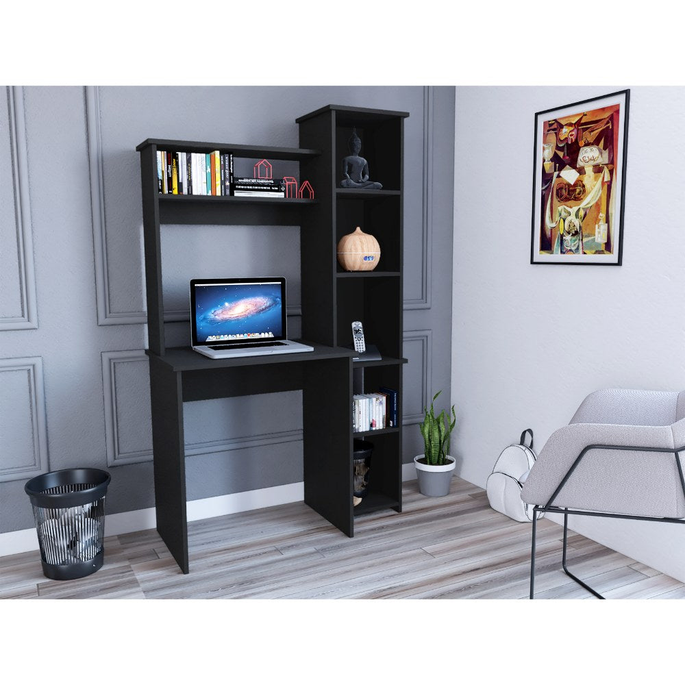 Desk Logan, Five Cubbies, Black Wengue Finish