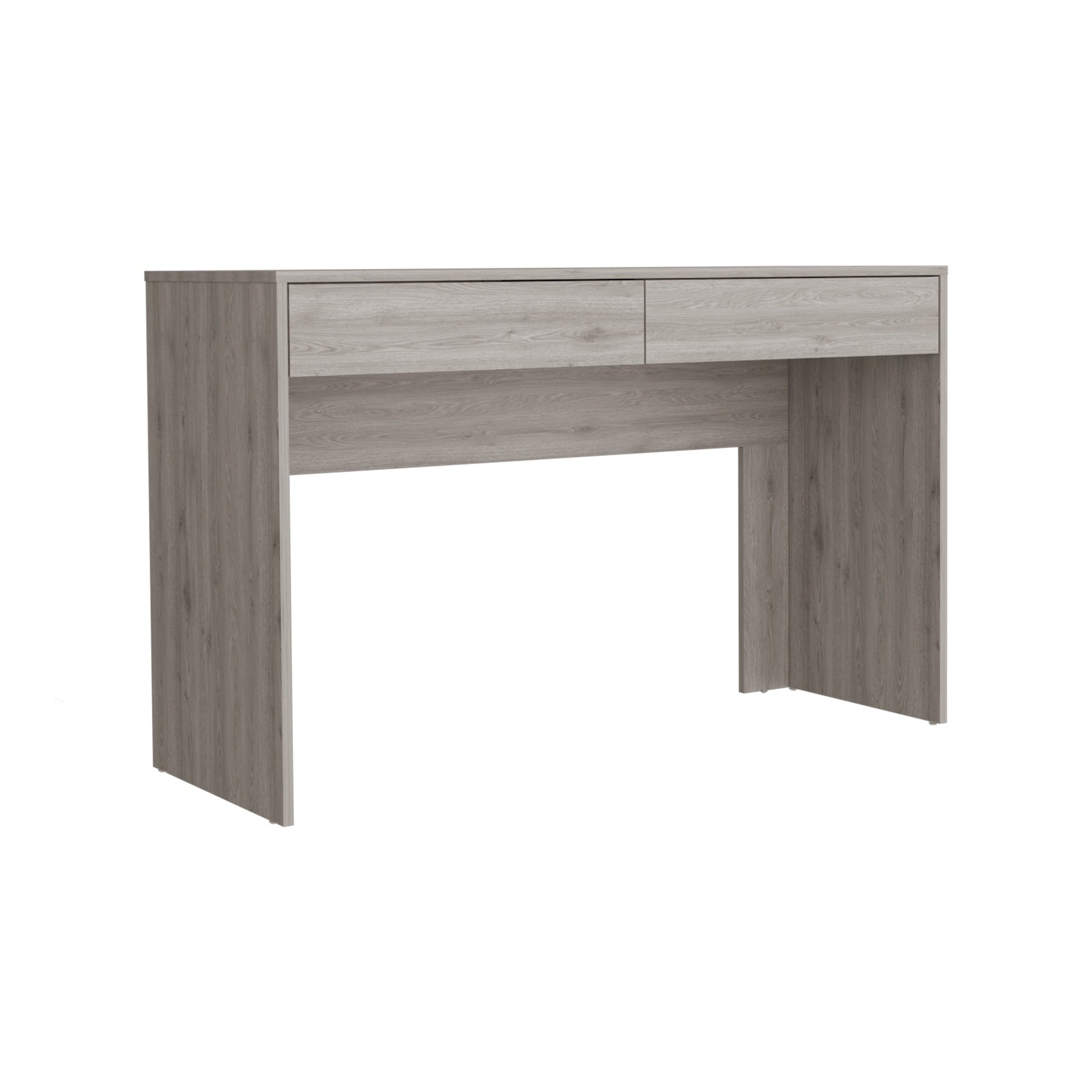Computer Desk Aberdeen, Two Drawers, Light Gray Finish
