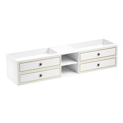96" Wall Hung Bathroom Vanity Cabinet Fits Double Sinks, Cabinet Only (Countertop and Sinks Not Included)