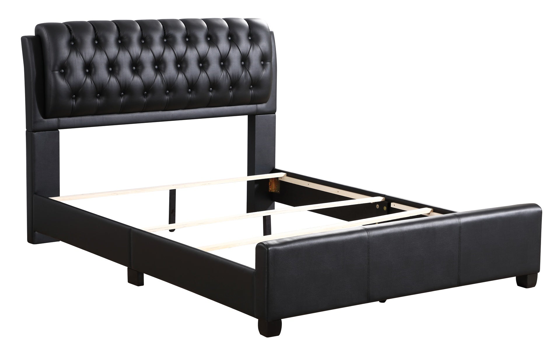 Sleek Black Full Bed With Contemporary Flair