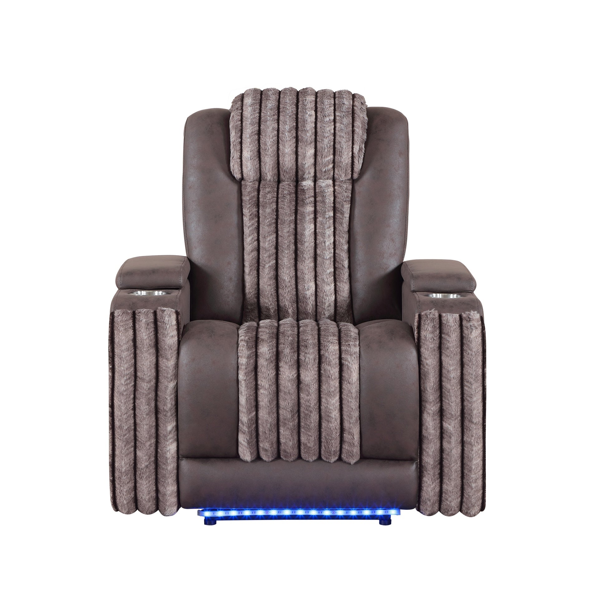 Duran Brown Power Recliner with Power Headrest and LED