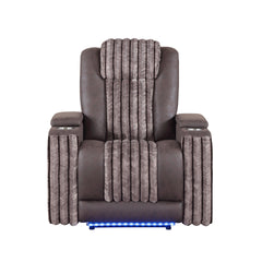 Duran Brown Power Recliner with Power Headrest and LED