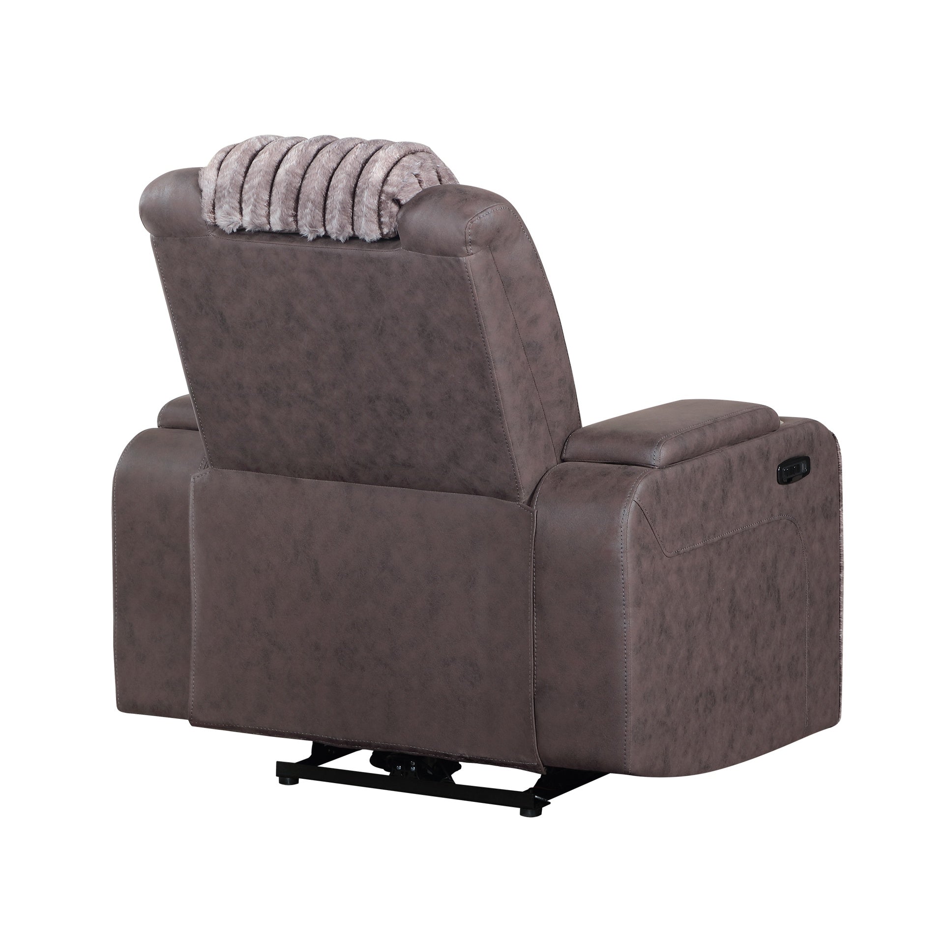 Duran Brown Power Recliner with Power Headrest and LED
