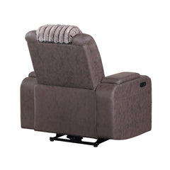 Duran Brown Power Recliner with Power Headrest and LED