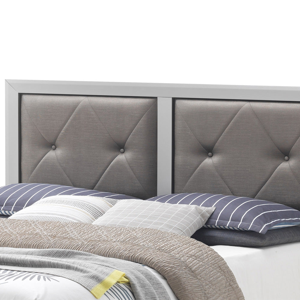 Elegant Transitional Full Bed In Silver Champagne