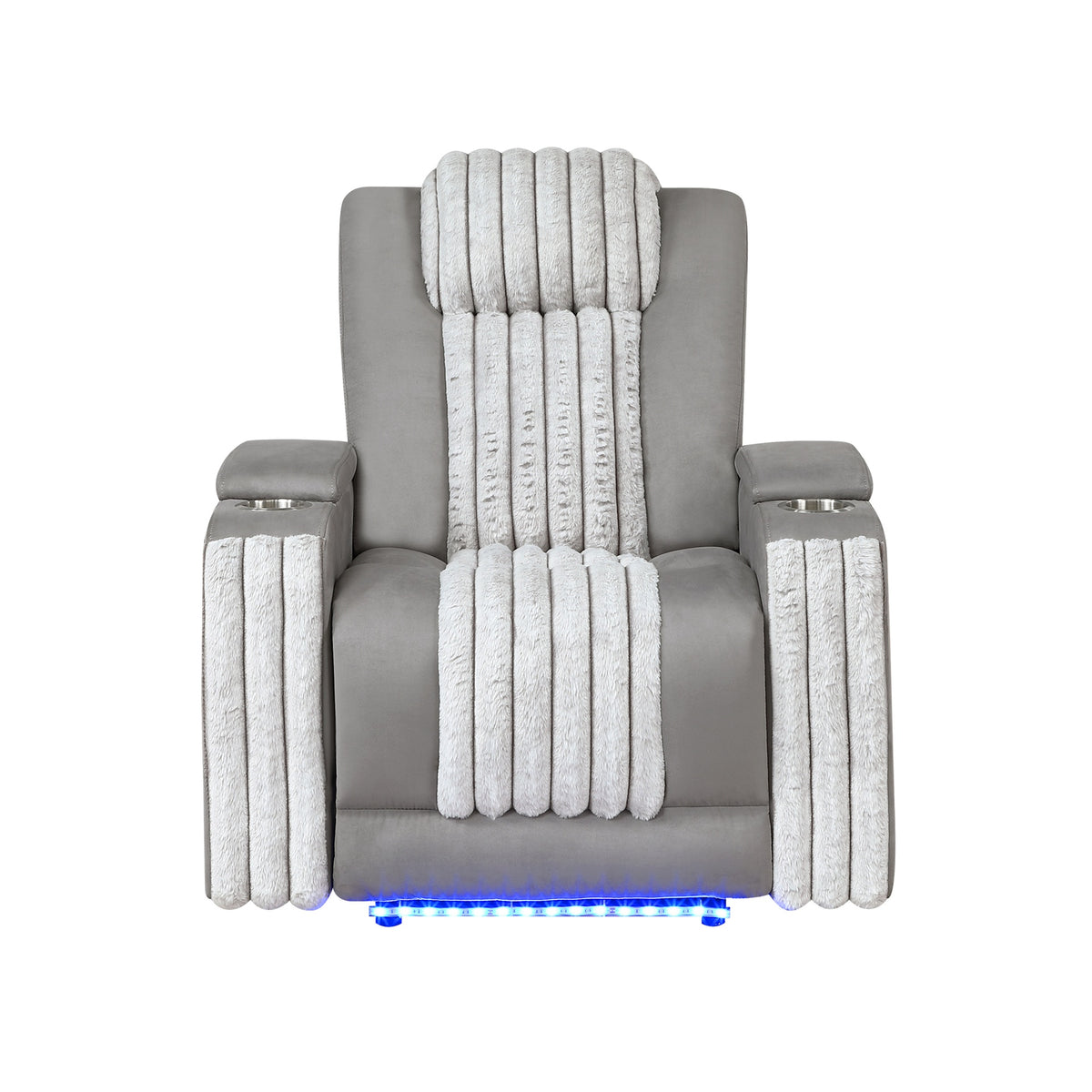 Duran Grey Power Recliner with Power Headrest and LED
