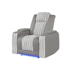 Duran Grey Power Recliner with Power Headrest and LED