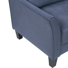 Modern Contemporary Upholstered Chair Blue Plush Seat Comfort Durable Solid Wood Living Room Furniture 1pc