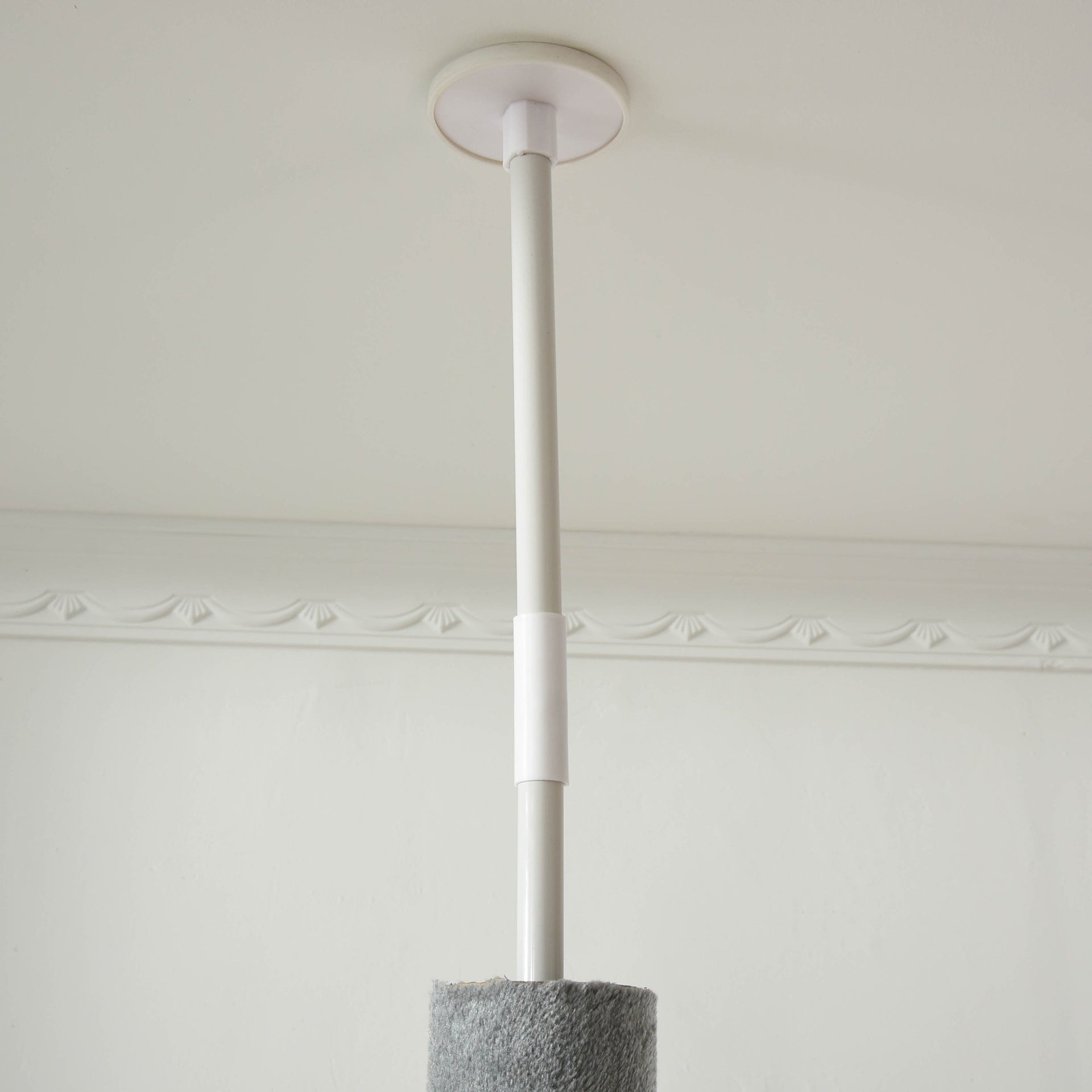 PawHut 100" Cat Tree Height Adjustable Floor-to-Ceiling 4-Tier Kitty Climbing Activity Center Condo Cat Toy with Scratching Post Hanging Balls Play Rest Post Pet Furniture Grey