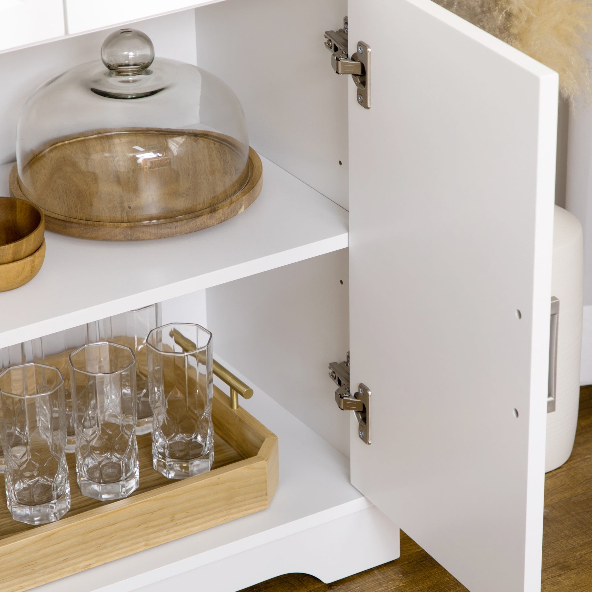 HOMCOM Modern Kitchen Sideboard Buffet Cabinet with Storage, Kitchen Island Dining Room Cabinet Living Room Furniture
