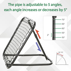 Soozier Soccer Rebounder Net, 3' x 3', Angle Adjustable Portable Training Goal Net with Quick Folding Design, Sturdy Metal Tube