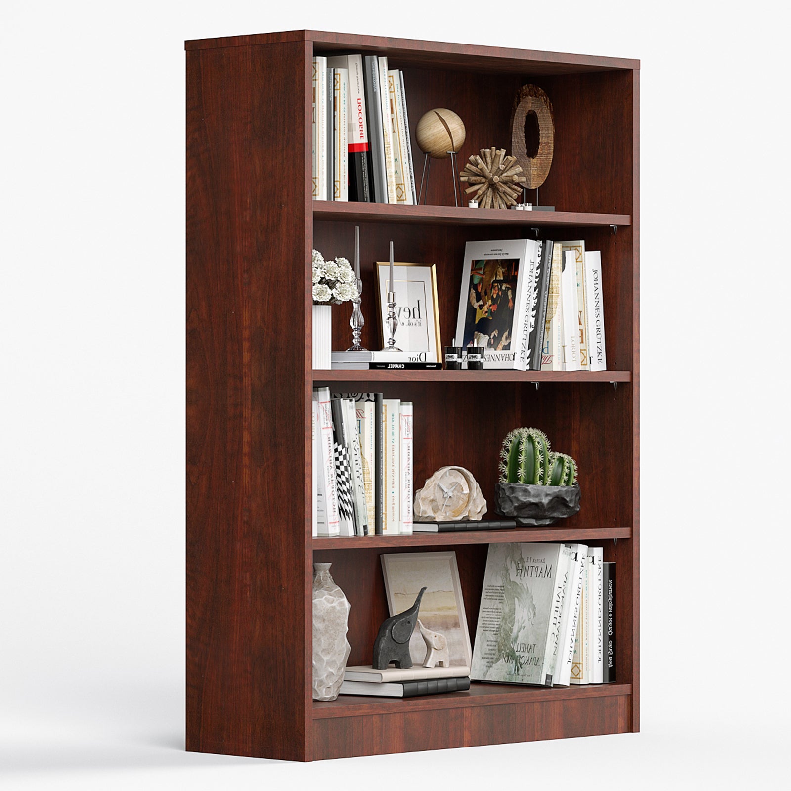 4 Shelf boockase Display Bookcase Freestanding Wooden Bookshelves for Home Office Living Room,48 Inch Height