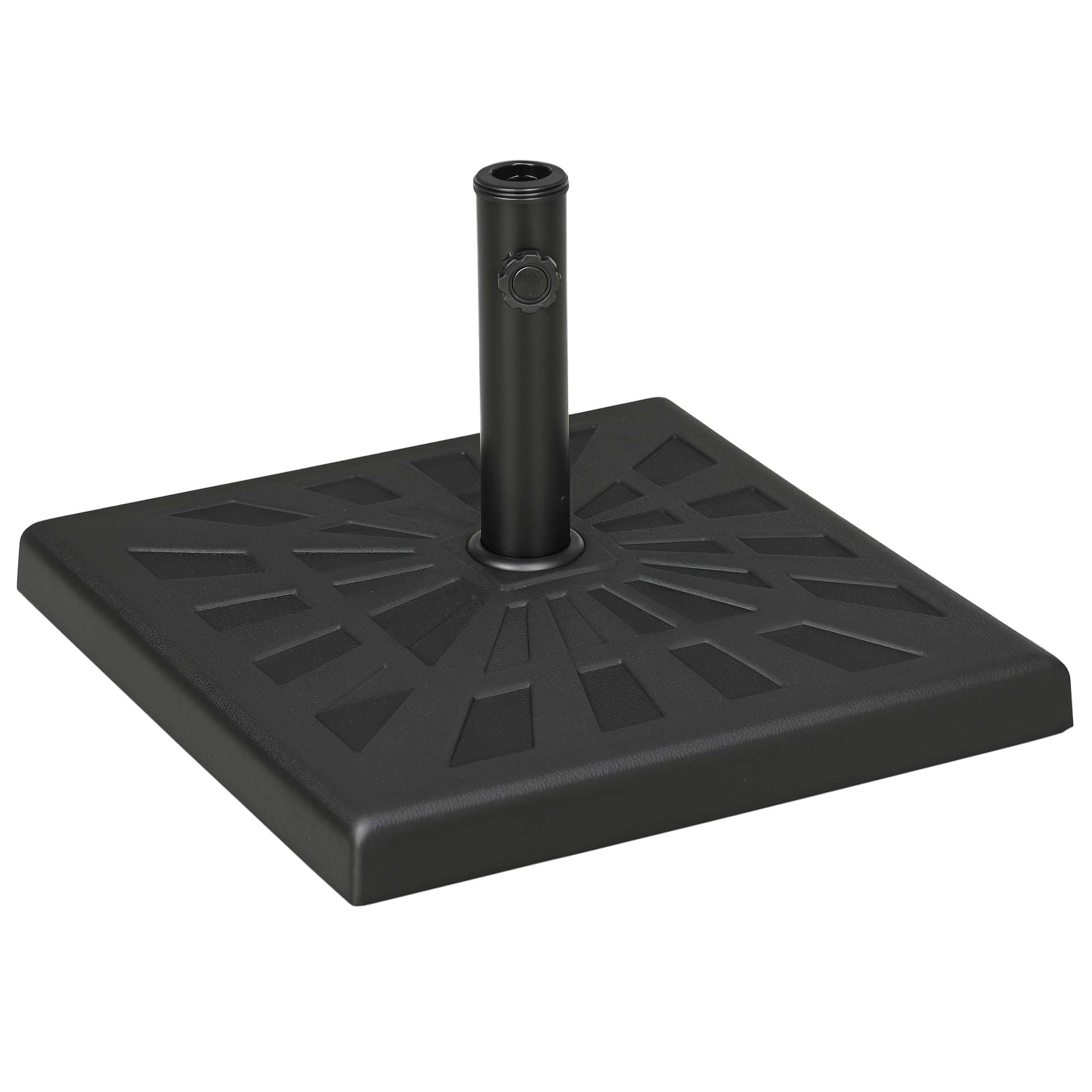 Outsunny 42lbs Resin Patio Umbrella Base, 20" Square Outdoor Umbrella Stand Holder for Parasol Poles 1.26", 1.5", and 1.9" Dia, Black