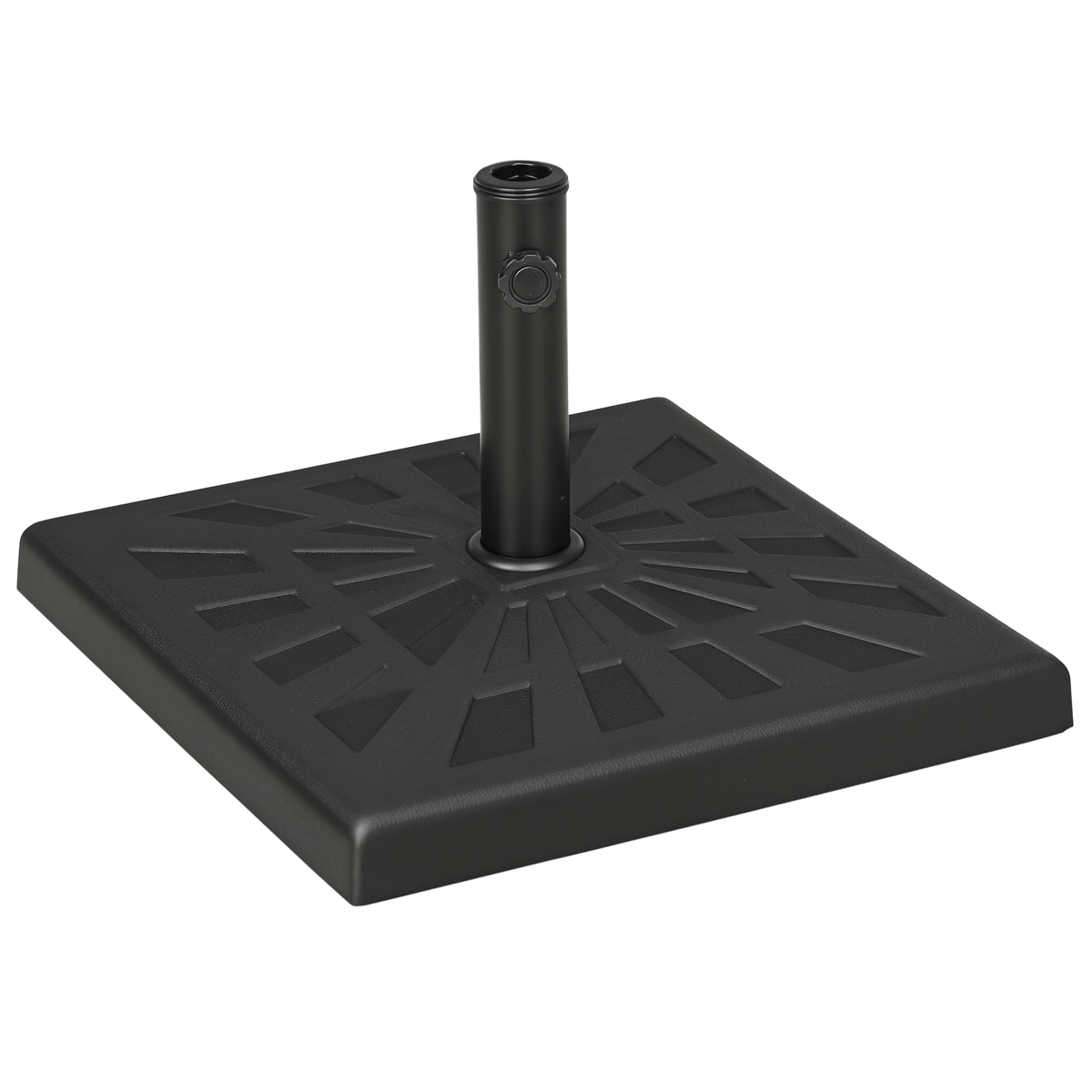 Outsunny 42lbs Resin Patio Umbrella Base, 20" Square Outdoor Umbrella Stand Holder for Parasol Poles 1.26", 1.5", and 1.9" Dia, Black