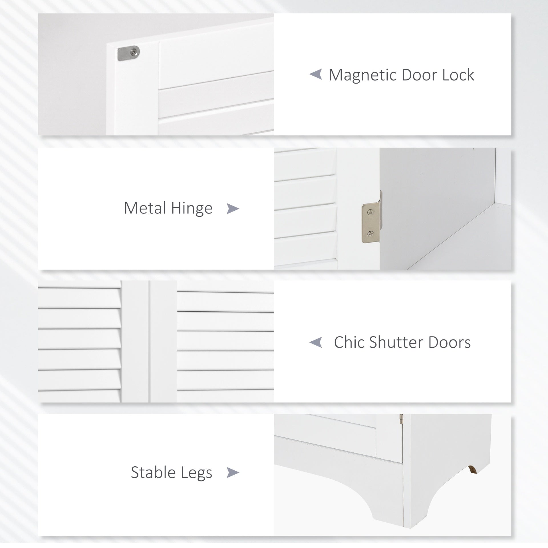 HOMCOM Tall Narrow Bathroom Storage Cabinet with Doors and Shelf Adjustability, Freestanding Linen Cabinet with 2 Cabinets and Countertop, White