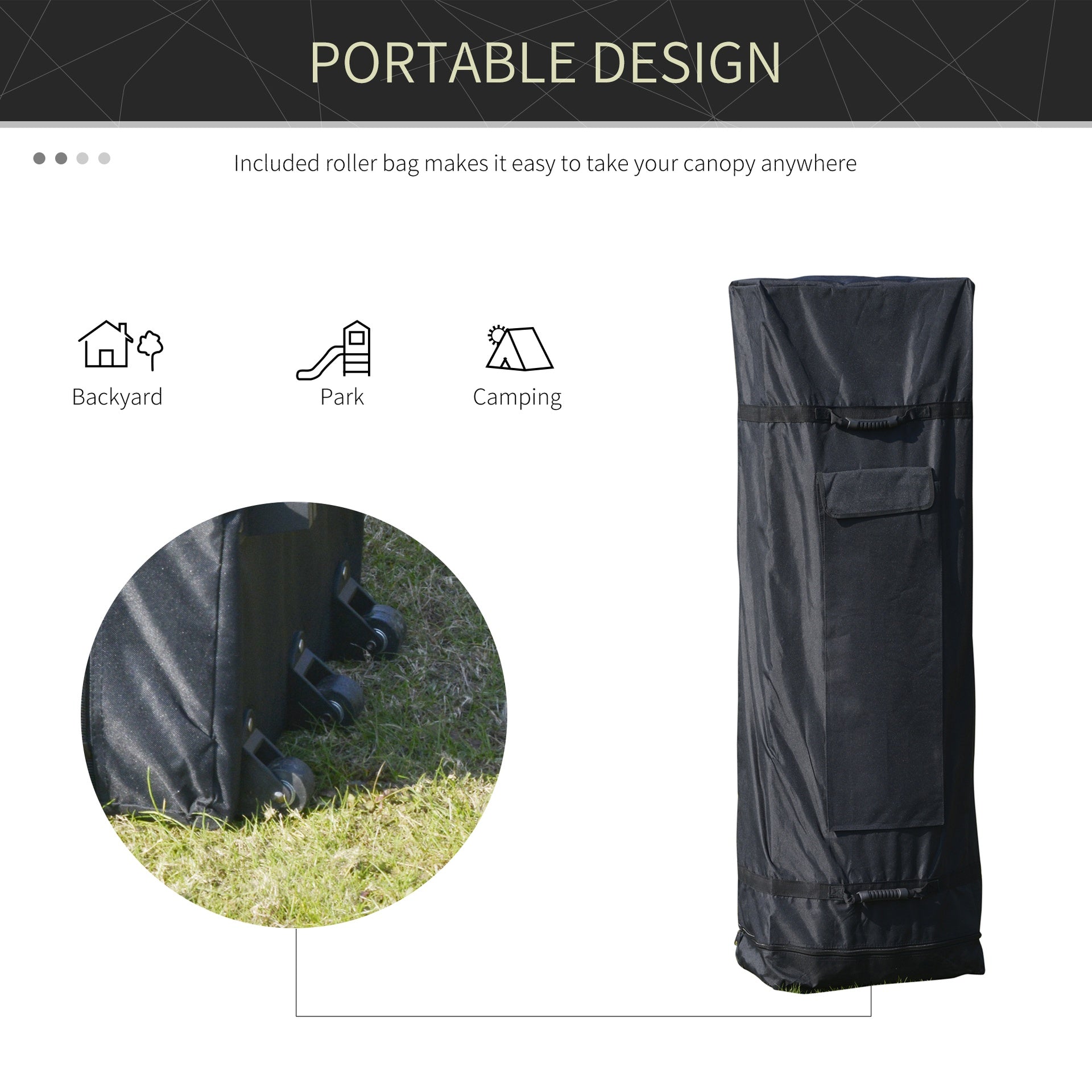 Outsunny 10'x20' Aluminum Pop Up Canopy Tent, Upgraded Thicker Tube Instant Party Tent with Wheeled Bag, 2-Level Adjustable, XL Large Ground Stakes for Events Patio Backyard
