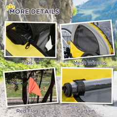 Aosom Dog Bike Trailer, Pet Stroller with Wheels for Medium Dogs, Yellow