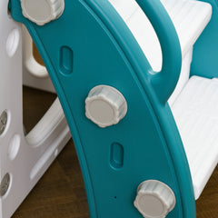 Qaba 9 in 1 Toddler Slide for Kids Age 1-3 Years with Basketball Hoop, Climber, Telescope, Tunnel, Steering Wheel, Aisle
