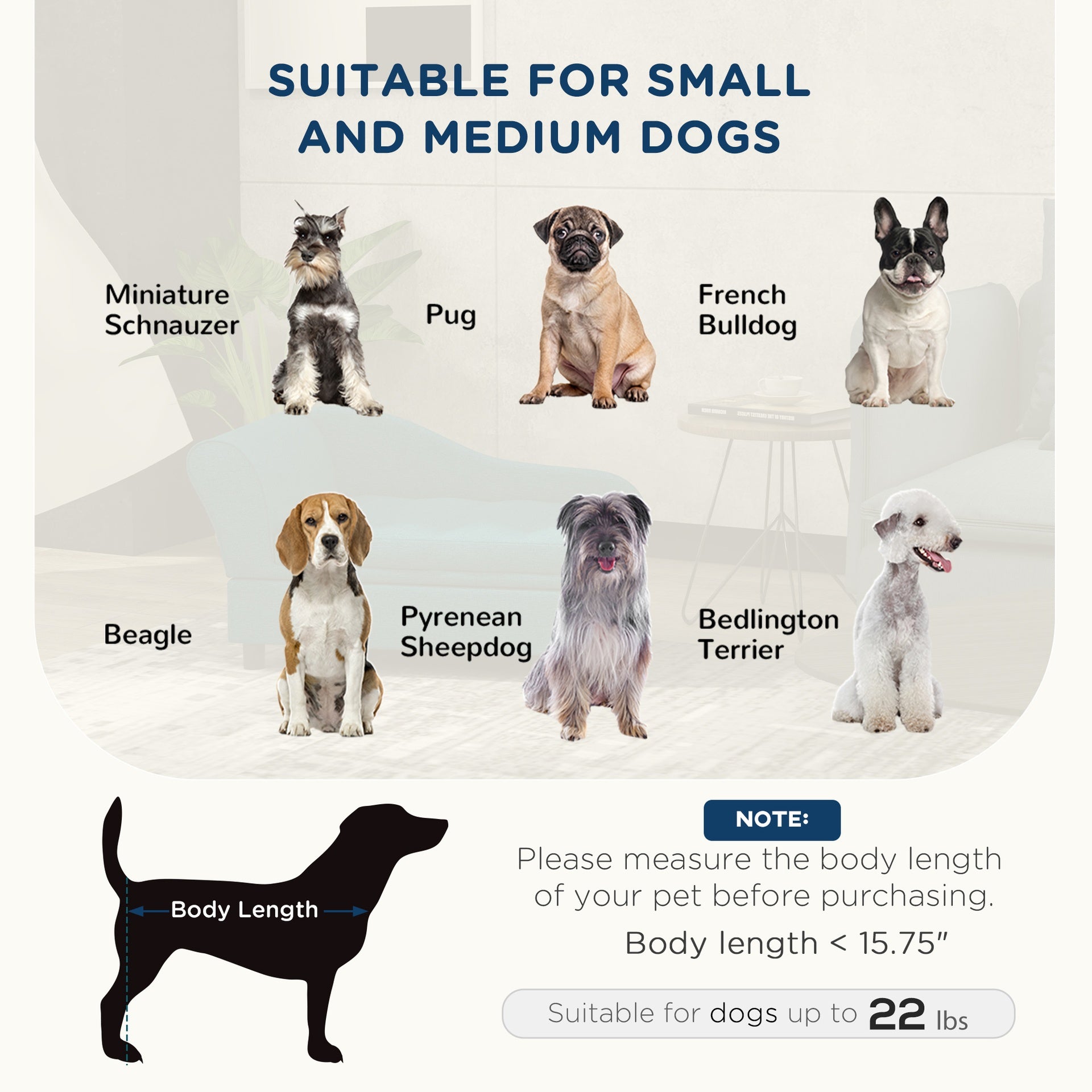 PawHut Pet Sofa Dog Sofa for Small Dogs with Storage, Dark Blue