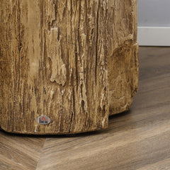 HOMCOM 17" Tall Tree Stump End Table, Concrete Sofa Side Table for Indoor and Outdoor Use, Garden Stool