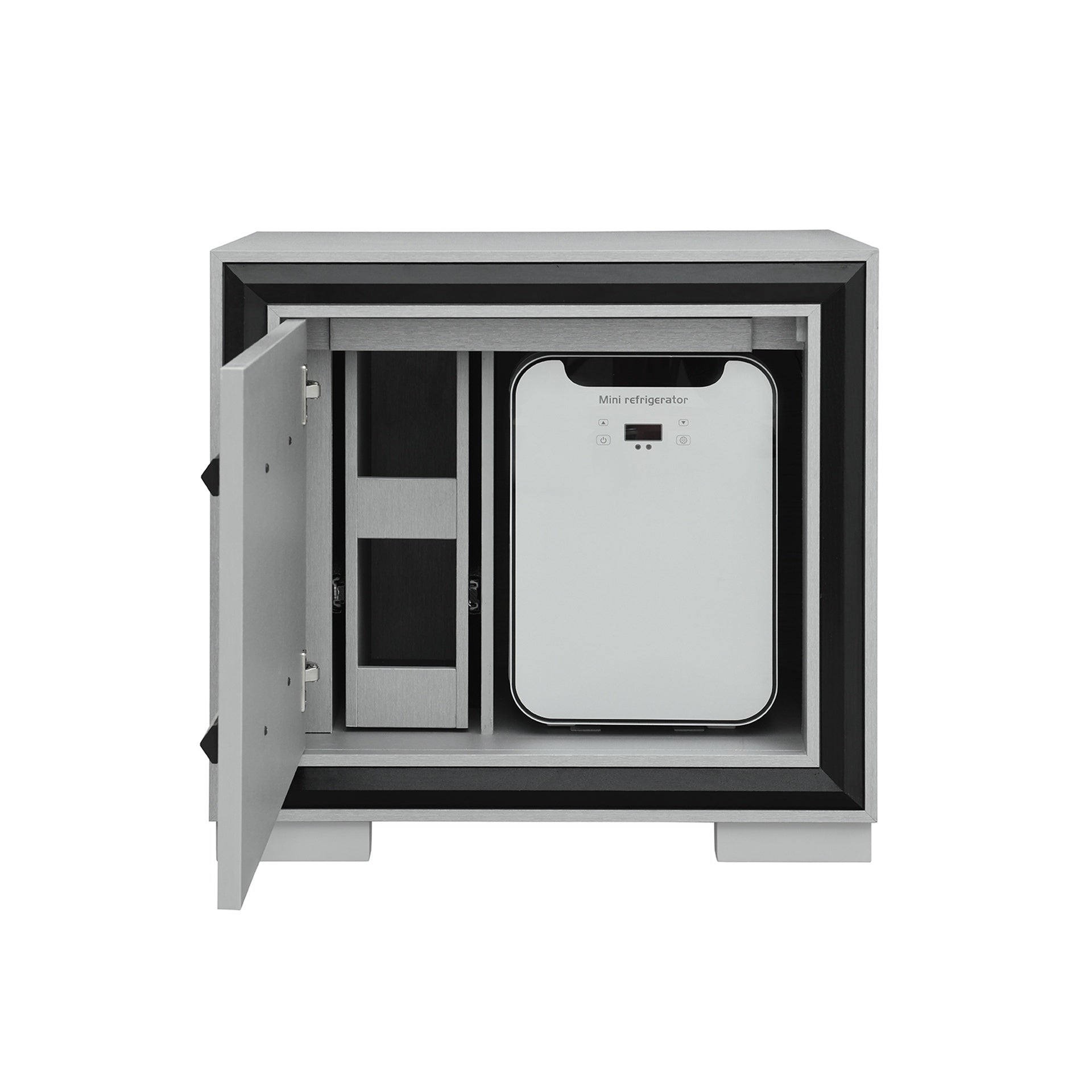Adelaide Grey and black Nightstand With Cooler and Speaker