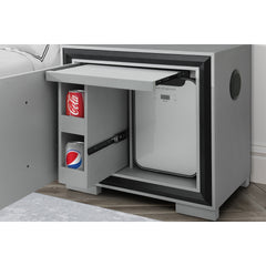 Adelaide Grey and black Nightstand With Cooler and Speaker