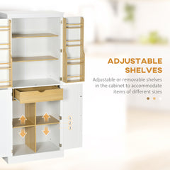 HOMCOM 72" Kitchen Pantry Storage Cabinet, Modern Tall Kitchen Cabinet with 5-tier Storage Shelving, 8 Spice Racks, Drawer