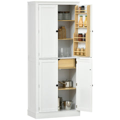 HOMCOM 72" Kitchen Pantry Storage Cabinet, Modern Tall Kitchen Cabinet with 5-tier Storage Shelving, 8 Spice Racks, Drawer