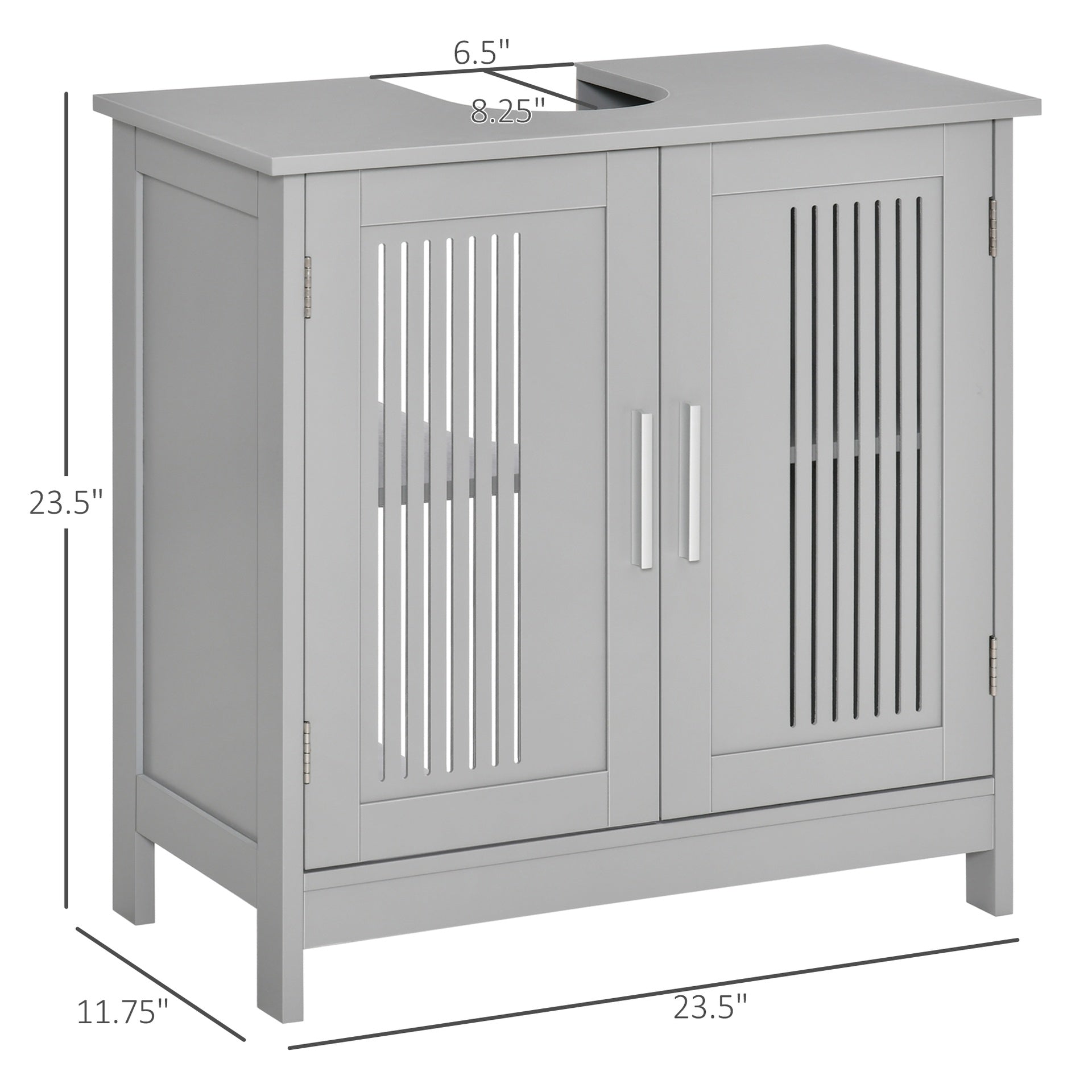 kleankin Under Sink Pedestal Storage Bathroom Cabinet, Gray