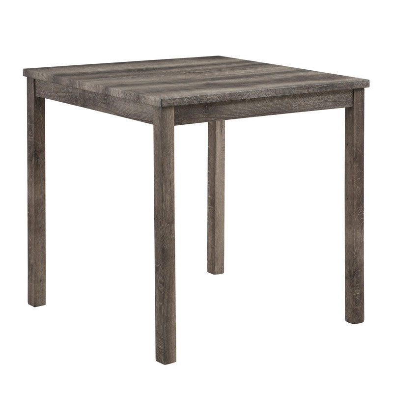 Lucenzo Brown 5 Piece Counter Height 36" Pub Table Set with Tufted Creamy White Linen Stools