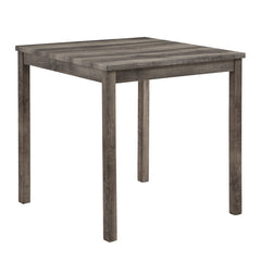Lucenzo Brown 5 Piece Counter Height 36" Pub Table Set with Tufted Creamy White Linen Stools
