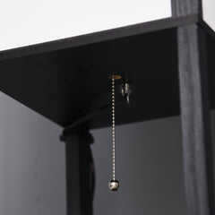 HOMCOM Modern Shelf Floor Lamp with Dual Ambient Light, Standing Lamp Living Room, Bedroom, 10.25"x10.25"x61.5", Black