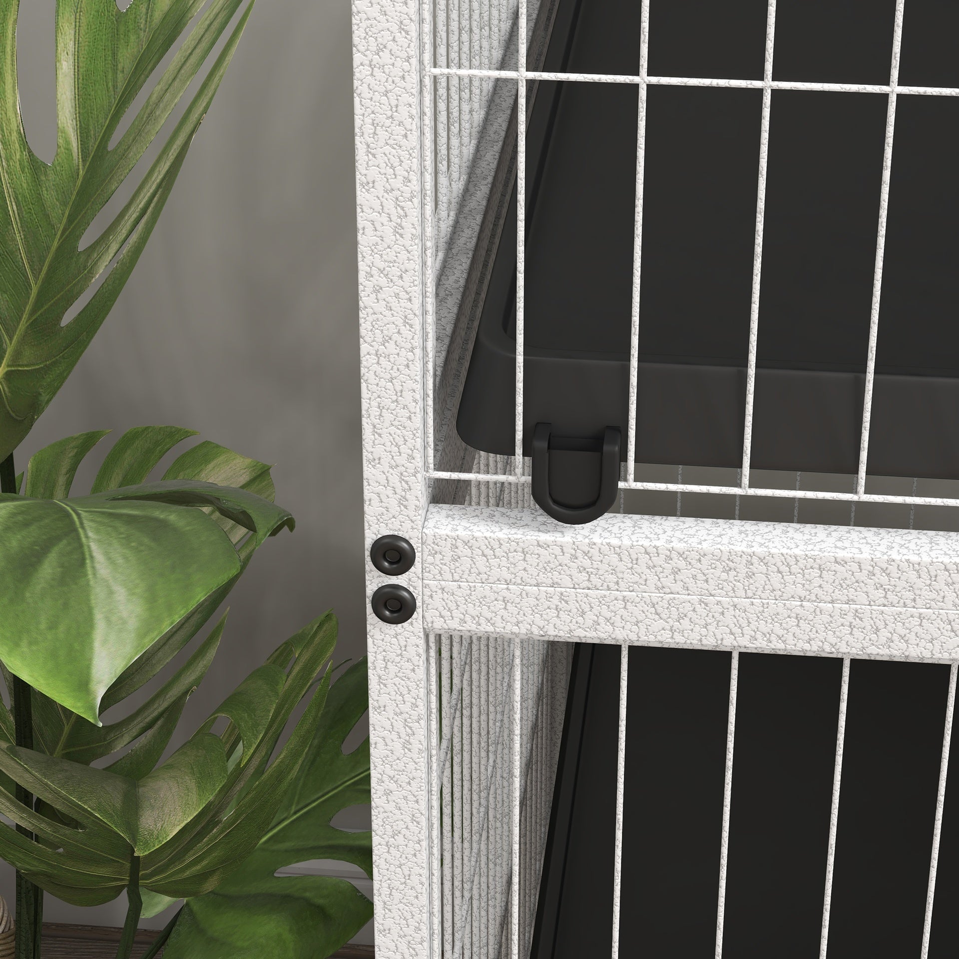 PawHut 50" H Rolling Small Animal Cage with Hammock, Ferret Cage, Chinchilla Cage, Pet Habitat, wIth 4 Doors, Removable Tray