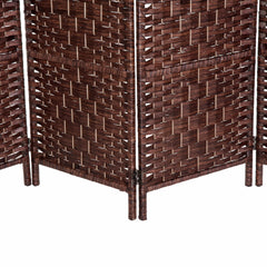HOMCOM 6' Tall Wicker Weave 6 Panel Room Divider Privacy Screen - Brown