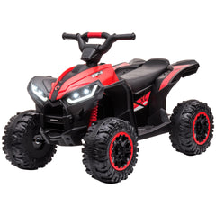 Aosom 12V Kids ATV Quad Car with Forward & Backward Function, Four Wheeler for Kids with Wear-Resistant Wheels, Music, Electric Ride-on ATV for Toddlers Ages 3+ Years Old, Red