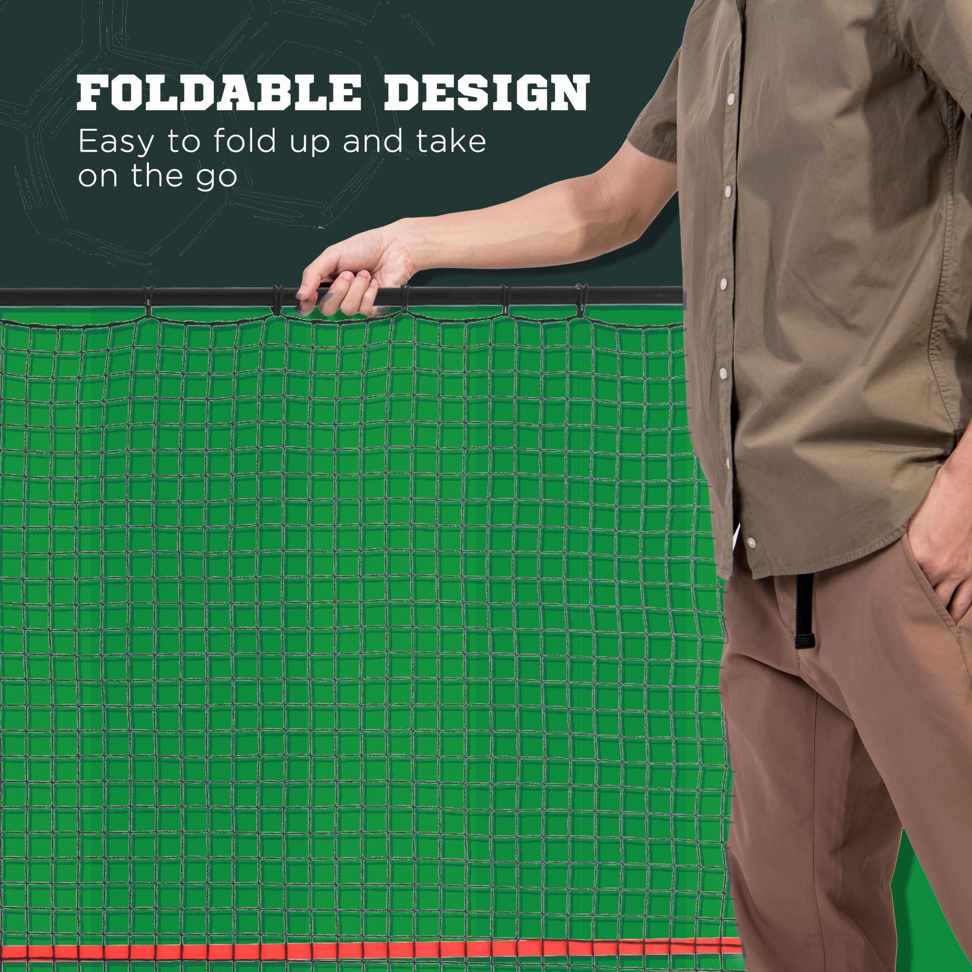 Soozier Soccer Rebounder Net, Adjustable and Foldable Multi-Sport Training Bounce Back Net, Target Goal for Soccer Practice and Training, 8.5' x 6.5'